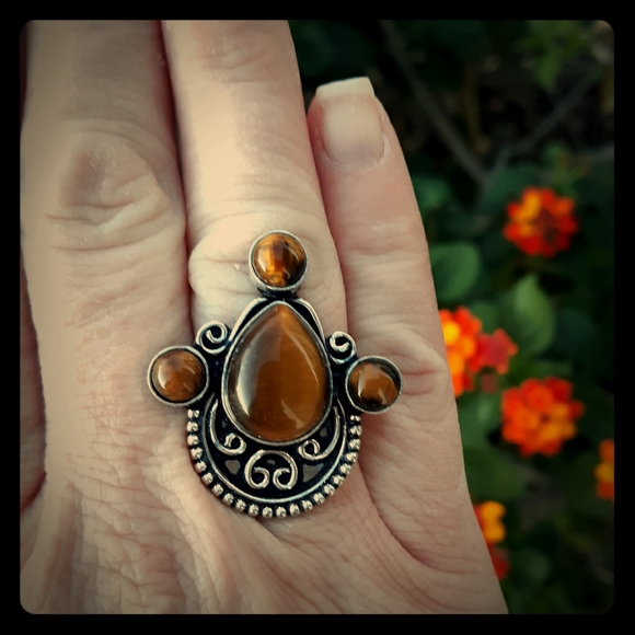 New Tiger Eye 925 Silver Ring. - Picture 1 of 8